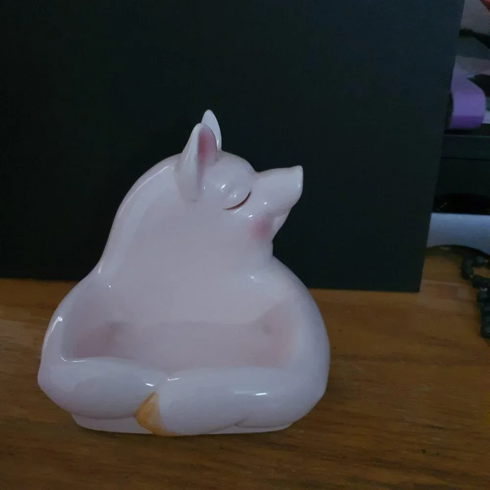 Vintage Fitz & Floyd Pink Pig Business Card Holder or Artificial Sweetener Dish